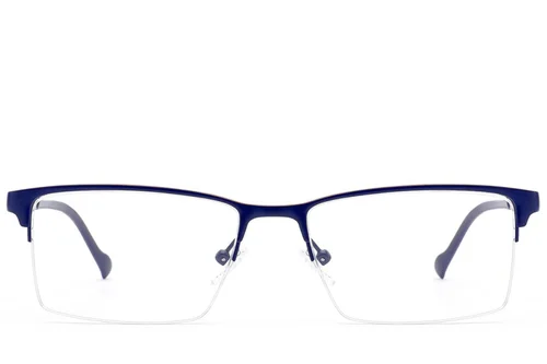 Lunettes semi-cerclées en métal bleu #BS2012-2927
