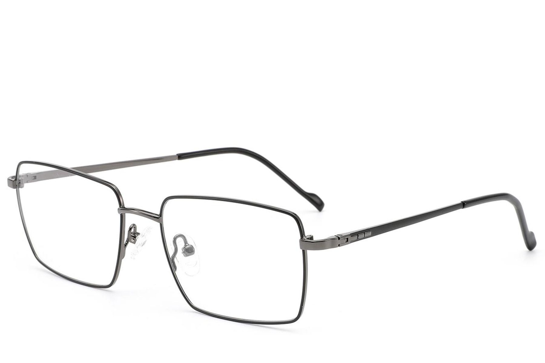 Rechteckige schwarze Metallbrille #BS2012-2931