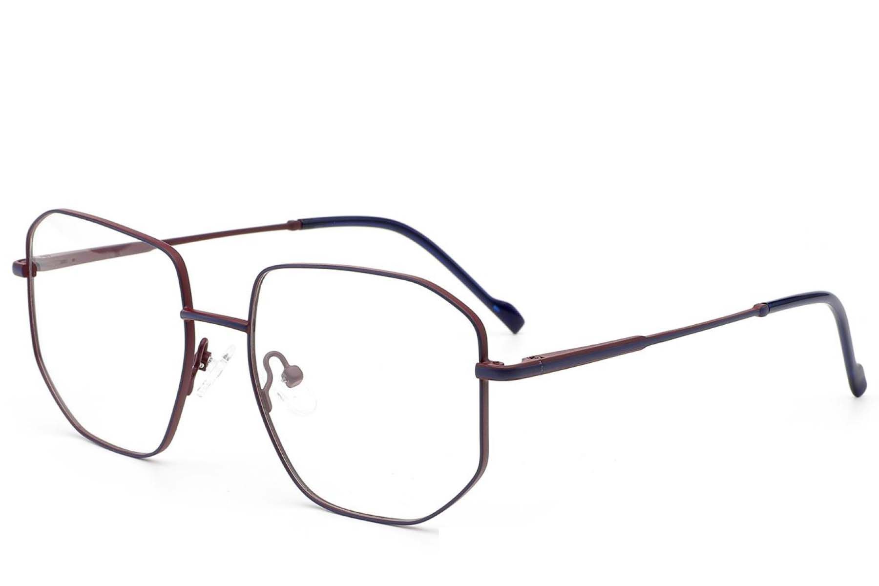 Geometrische rote Metallbrille #BS2012-2936