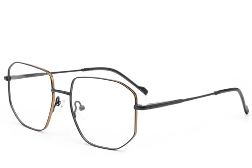 Lunettes géométriques en métal orange #BS2012-2938