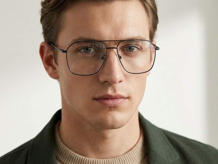 Aviator Green Metal Glasses #BS2012-2943