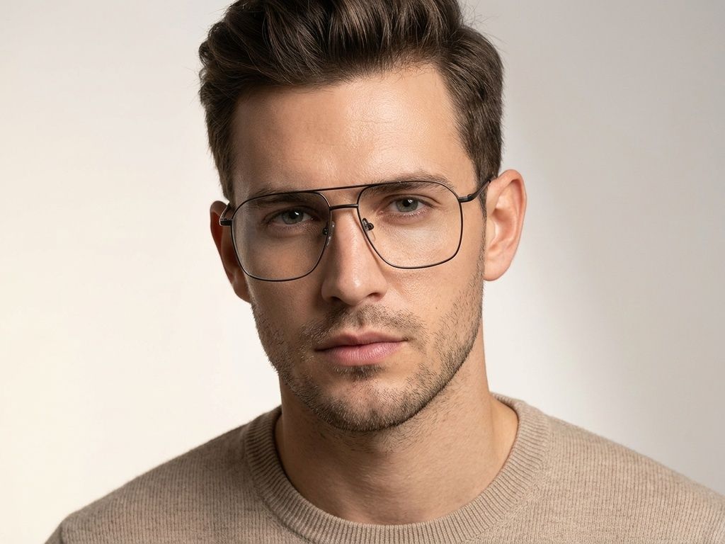 Aviator Yellow Metal Glasses #BS2012-2944