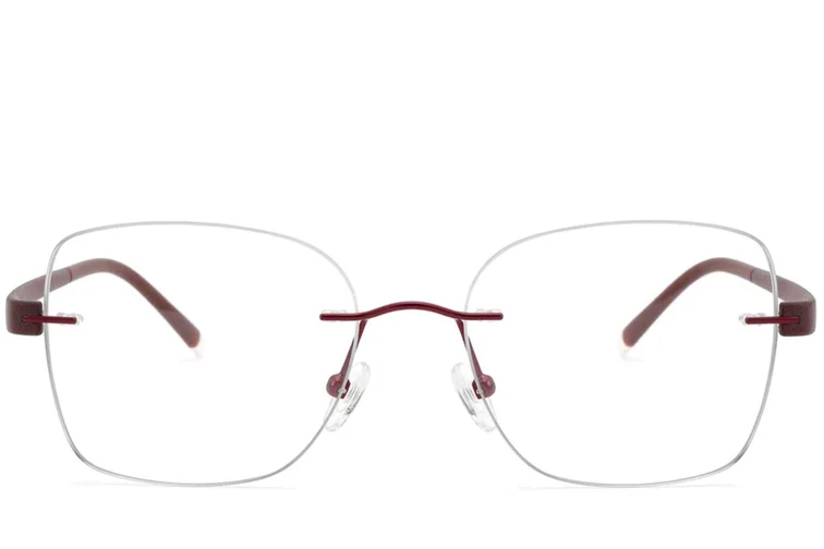 Invisible Red Metal Glasses #BS2012-2946
