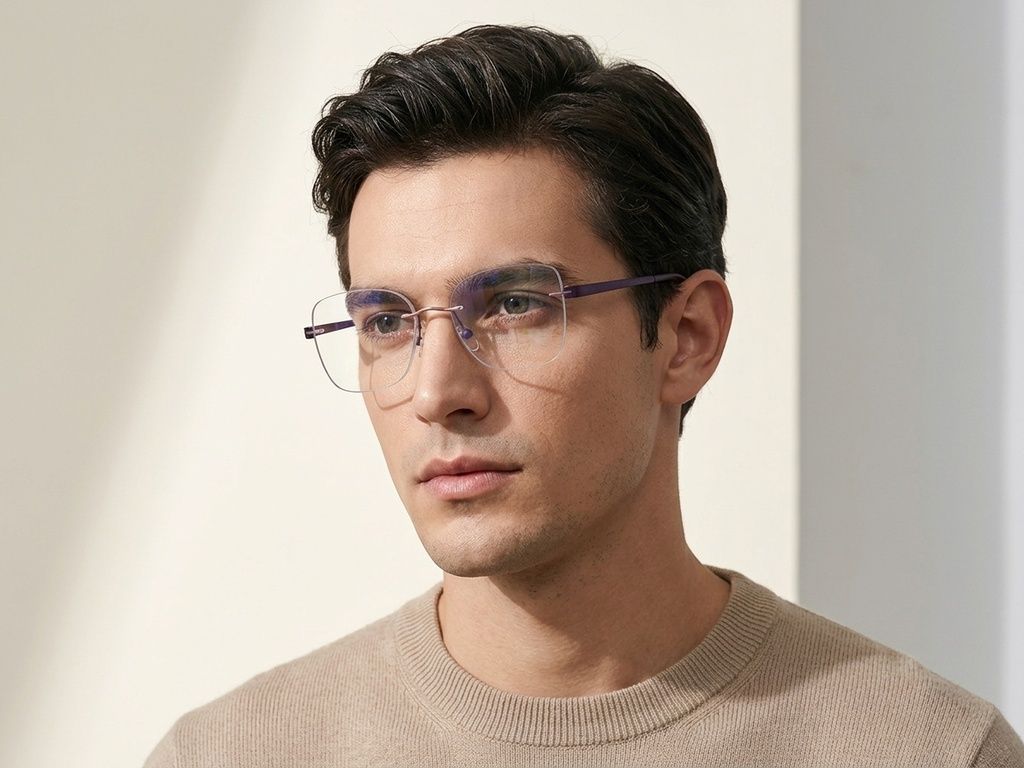 Invisible Purple Metal Glasses #BS2012-2947