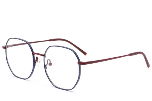 Lunettes géométriques en métal rouge #BS2012-2952