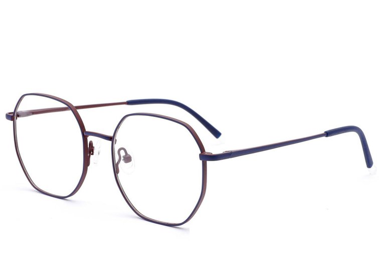 Geometric Blue Metal Glasses #BS2012-2953