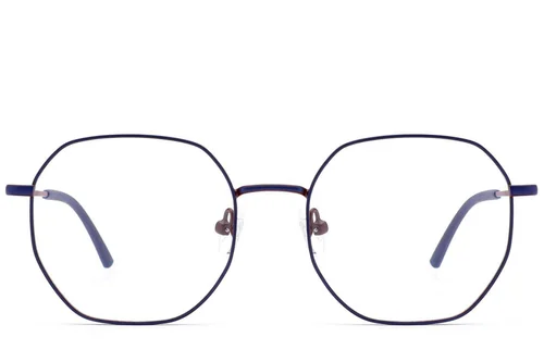 Lunettes géométriques en métal bleu #BS2012-2953