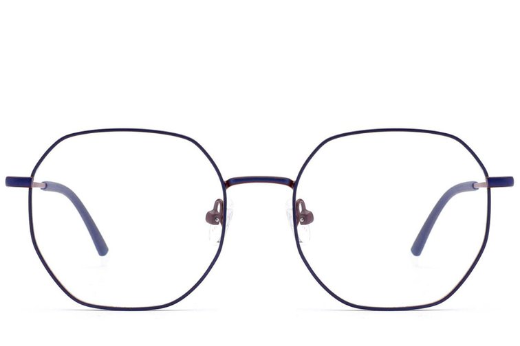 Geometric Blue Metal Glasses #BS2012-2953