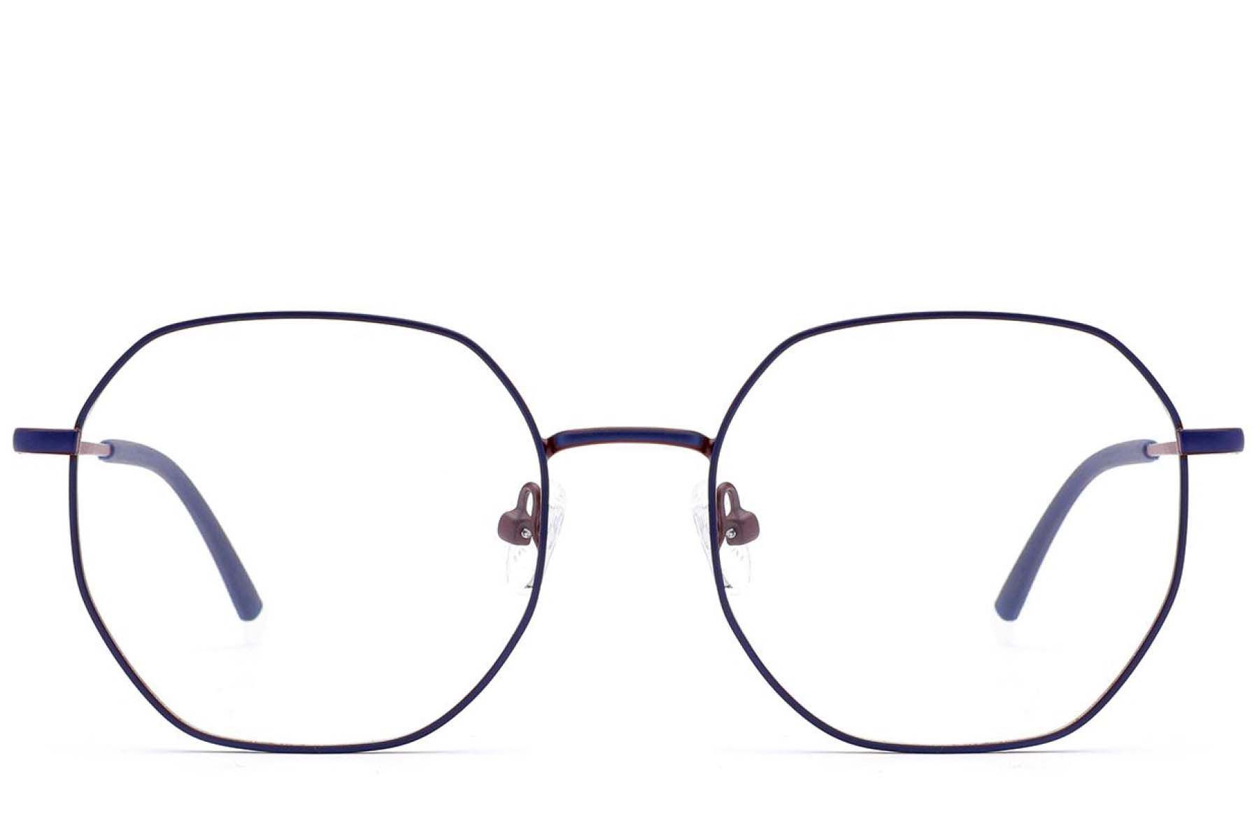 Occhiali geometrici in metallo blu #BS2012-2953