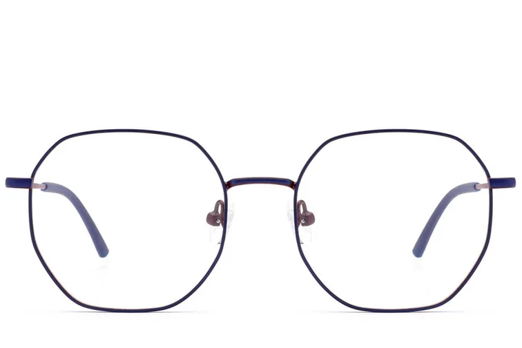 Occhiali geometrici in metallo blu #BS2012-2953