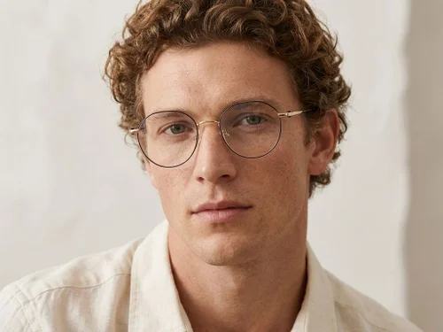 Lunettes ovales en métal noir #BS2012-2977