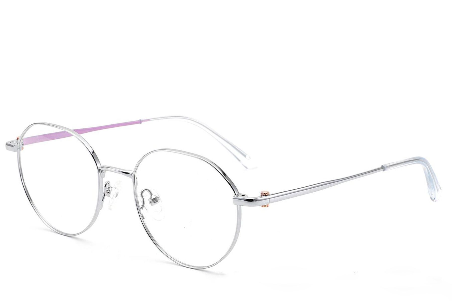 Ovale zilverkleurige metalen bril #BS2012-2979