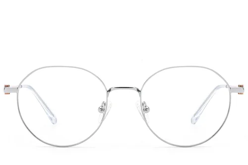 Lunettes ovales en métal argenté #BS2012-2979