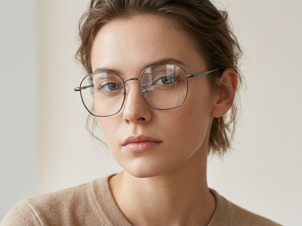 Geometric Grey Metal Glasses #BS2012-2983