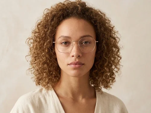 Lunettes géométriques en métal rose #BS2012-2985