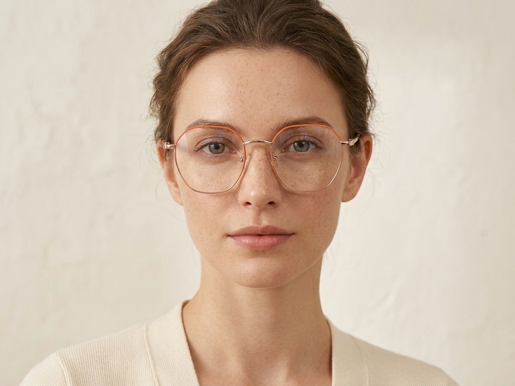 Geometric Pink Metal Glasses #BS2012-2993