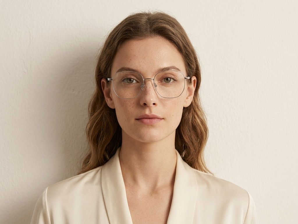 Rectangular Silver Metal Glasses #BS2012-2998