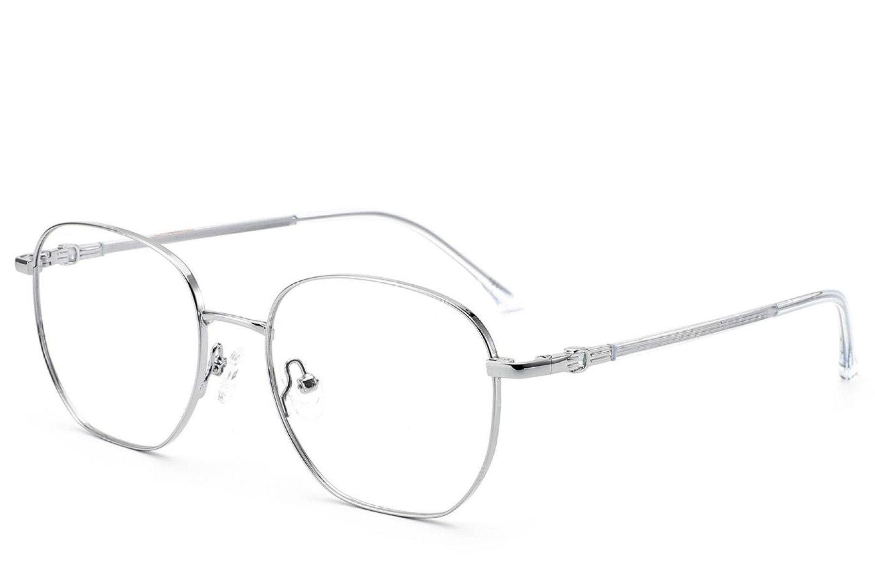 Rectangular Silver Metal Glasses #BS2012-2998