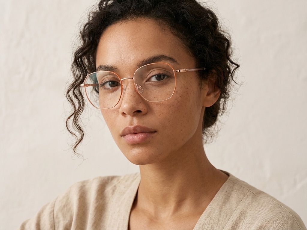 Rectangular Pink Metal Glasses #BS2012-3000