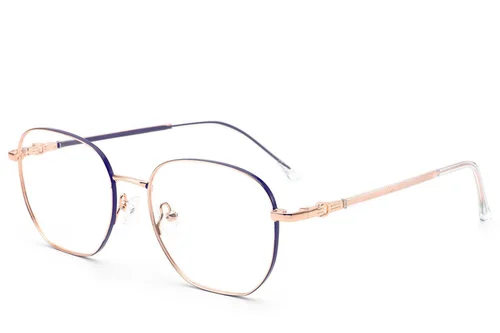 Lunettes rectangulaires en métal rose #BS2012-3001