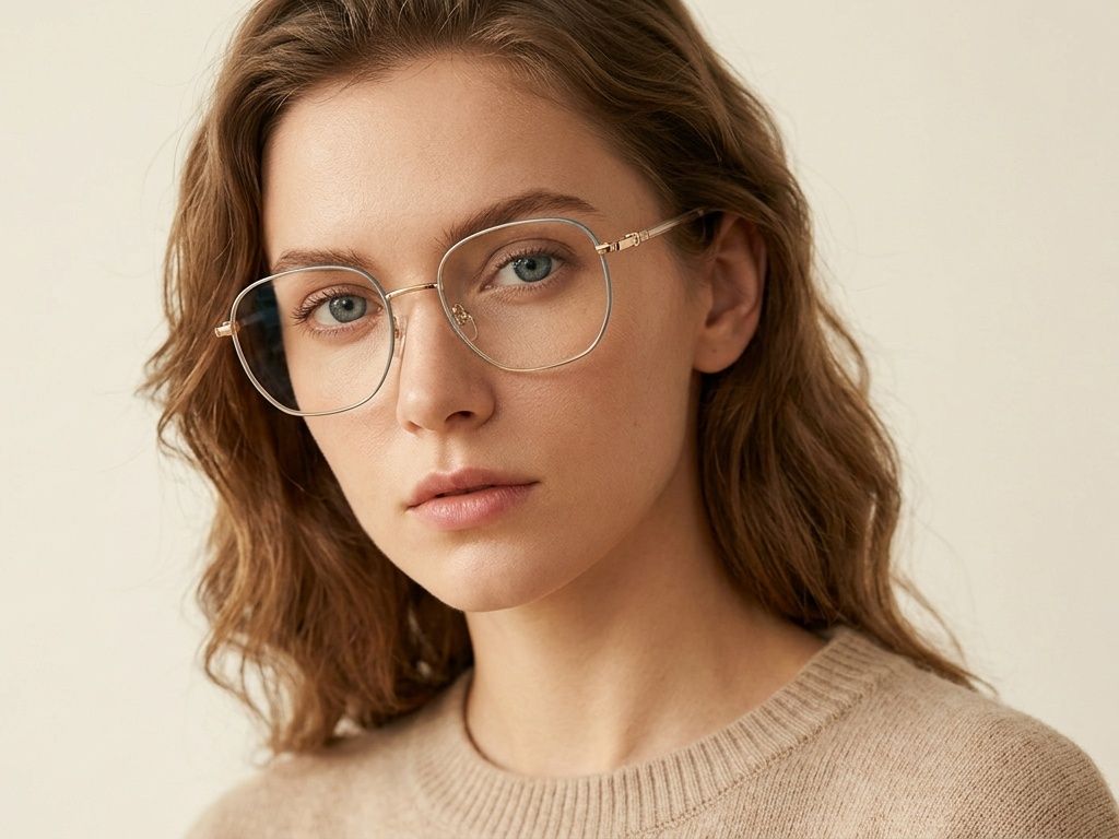 Rectangular Golden Metal Glasses #BS2012-3002