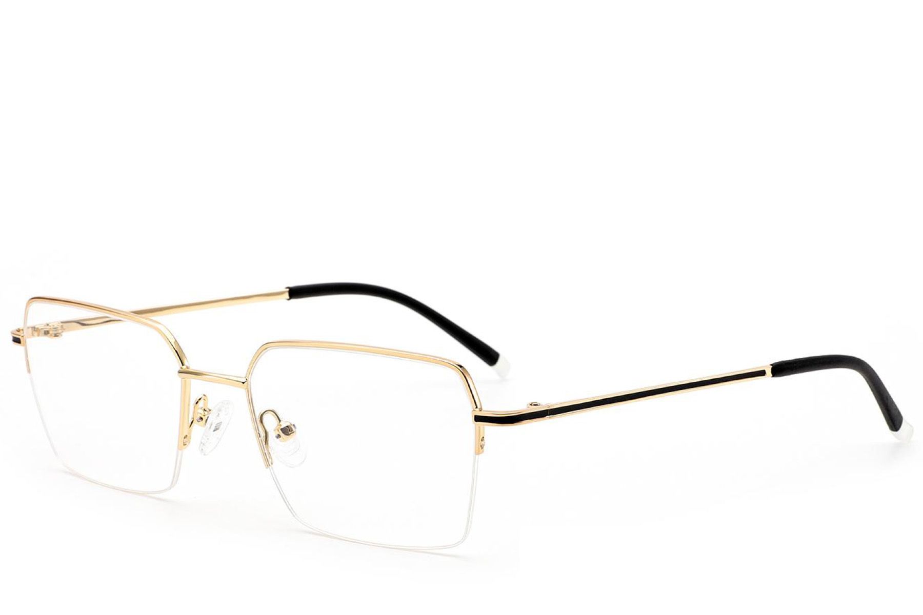 Semi-rimless Golden Metal Glasses #BS2012-3003