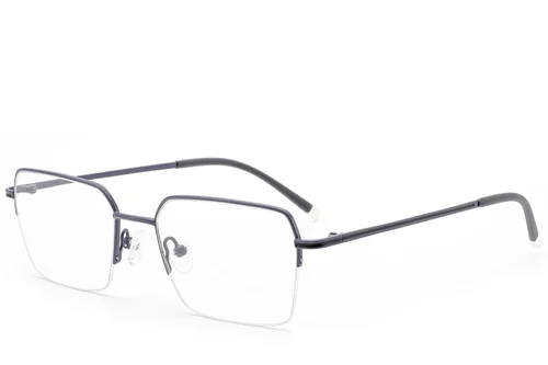 Lunettes semi-cerclées en métal gris #BS2012-3005