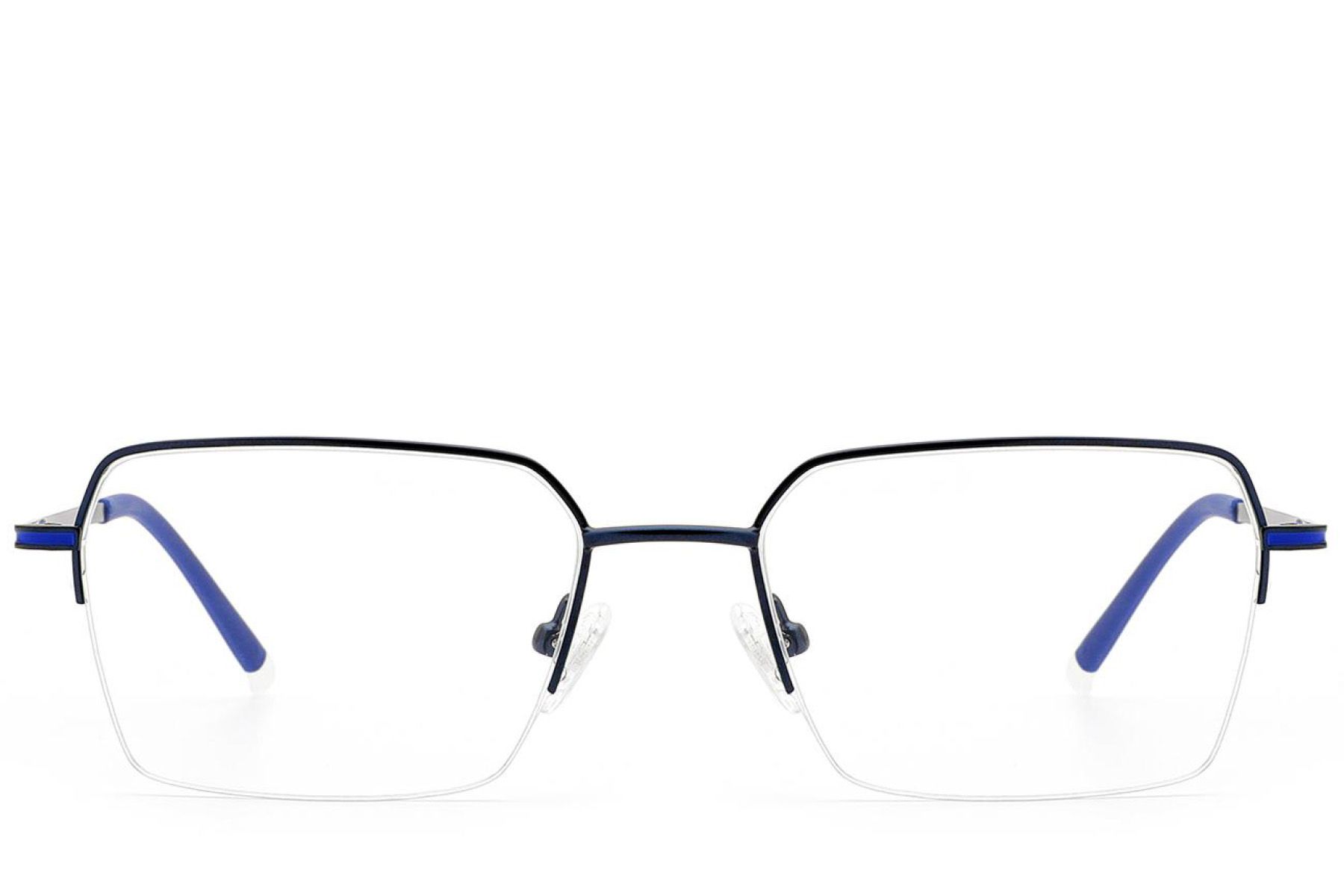 Gafas de metal azul con montura semi al aire #BS2012-3006
