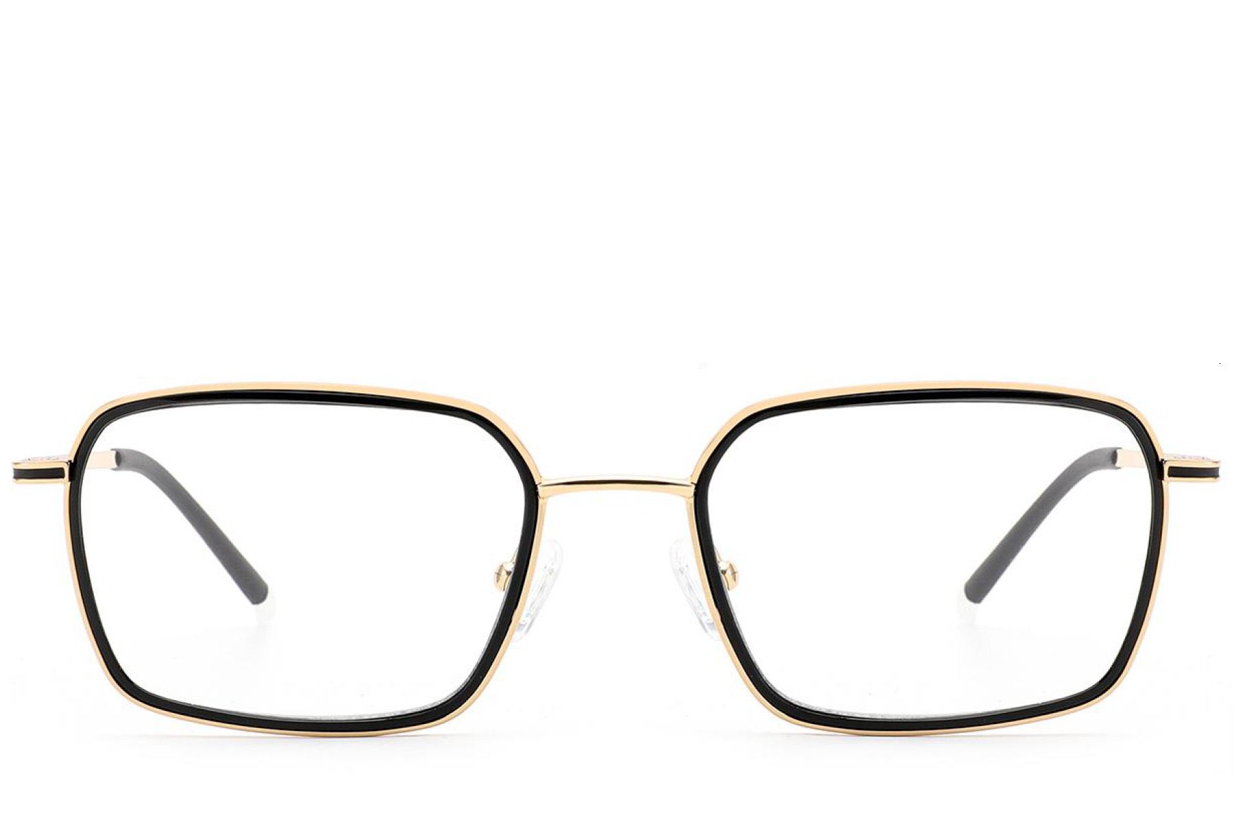Rechteckige schwarze Metallbrille #BS2012-3008
