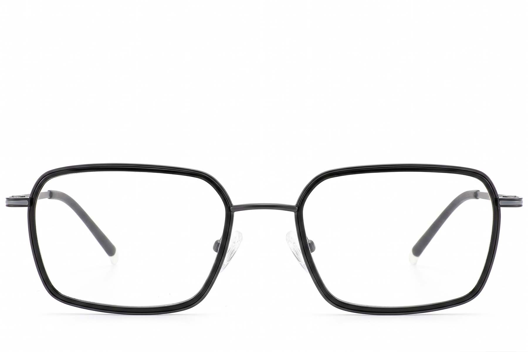Rechteckige schwarze Metallbrille #BS2012-3012