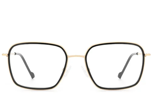 Lunettes rectangulaires en métal noir #BS2012-3013