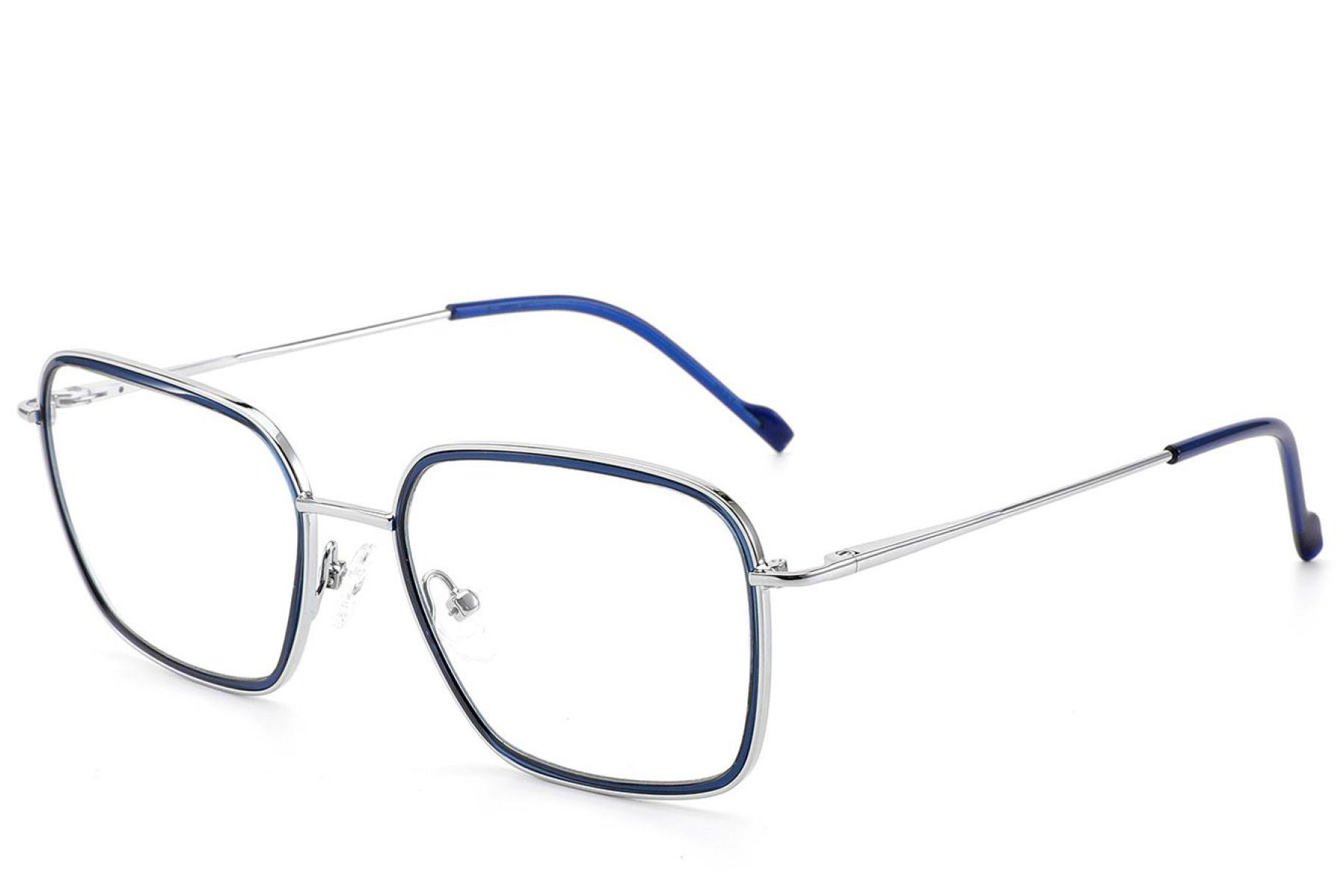 Rectangular Blue Metal Glasses #BS2012-3016