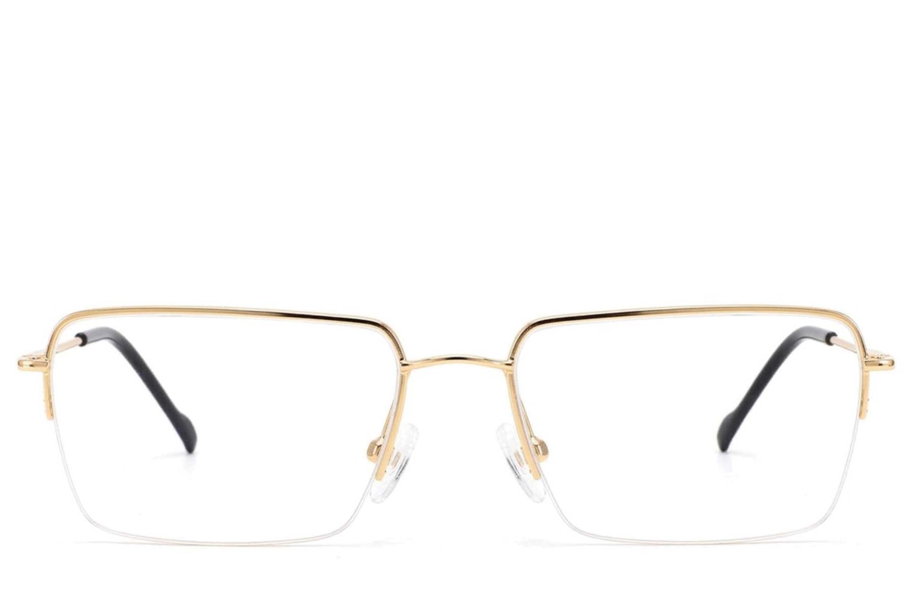 Gafas semi al aire de metal dorado #BS2012-3018