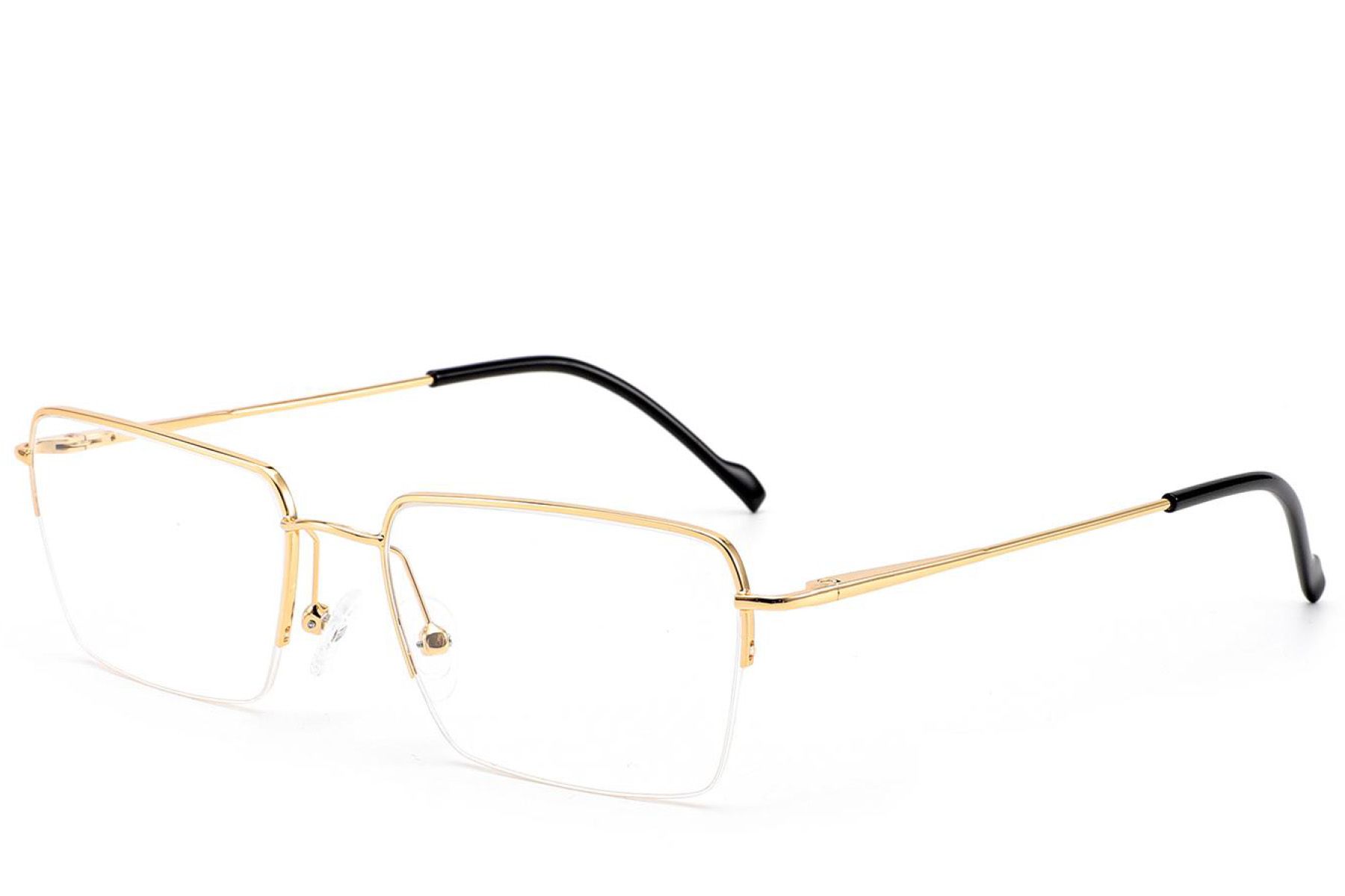 Semi-rimless Golden Metal Glasses #BS2012-3018