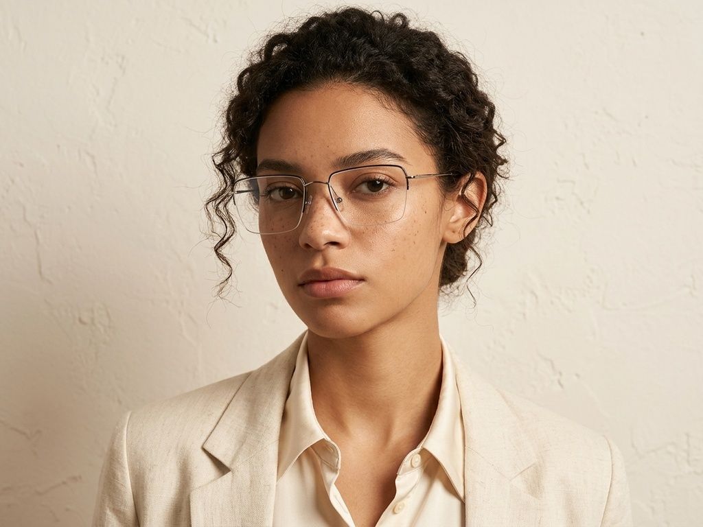 Lunettes semi-cerclées en métal gris #BS2012-3019
