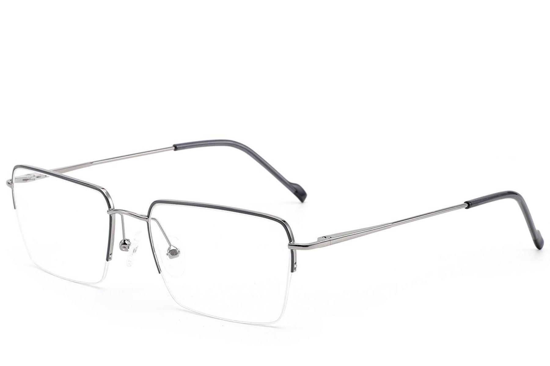 Occhiali semi-senza montatura in metallo grigio #BS2012-3019