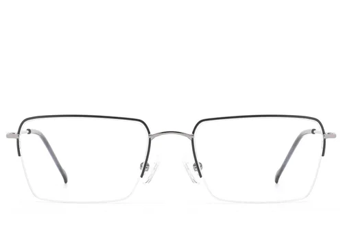 Lunettes semi-cerclées en métal gris #BS2012-3019