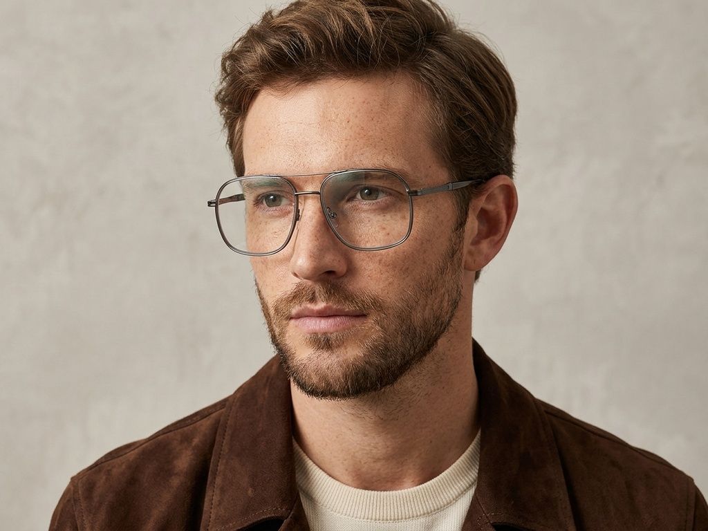 Aviator Grey Metal Glasses #BS2012-3024
