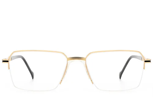 Lunettes semi-cerclées en métal doré #BS2012-3028