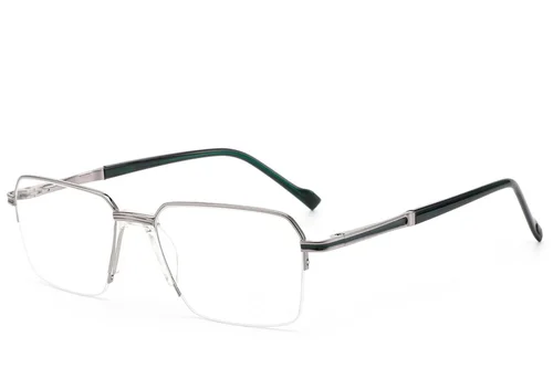 Lunettes semi-cerclées en métal gris #BS2012-3029