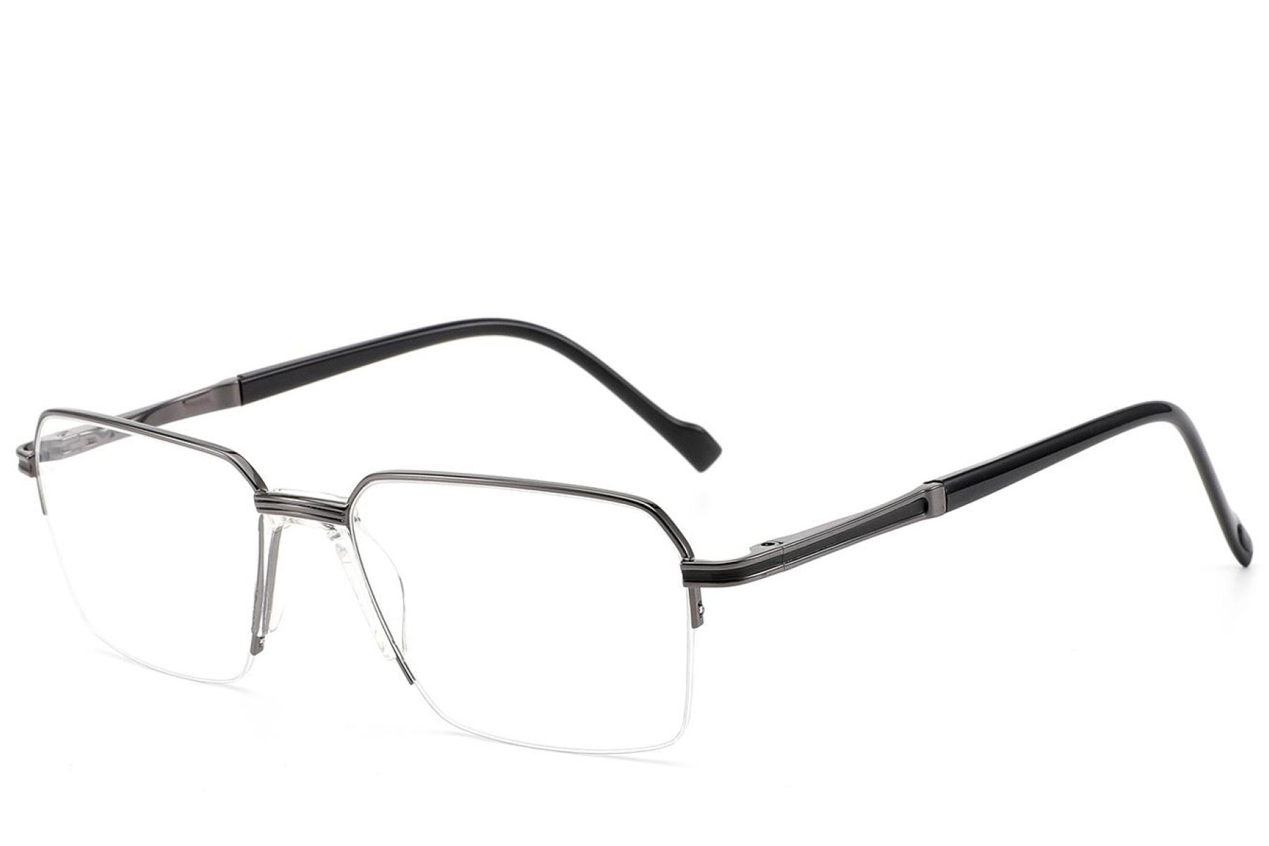Gafas de metal gris semi al aire #BS2012-3032