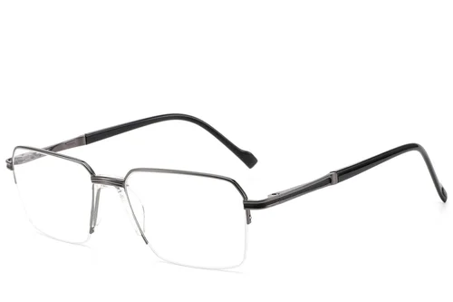 Lunettes semi-cerclées en métal gris #BS2012-3032