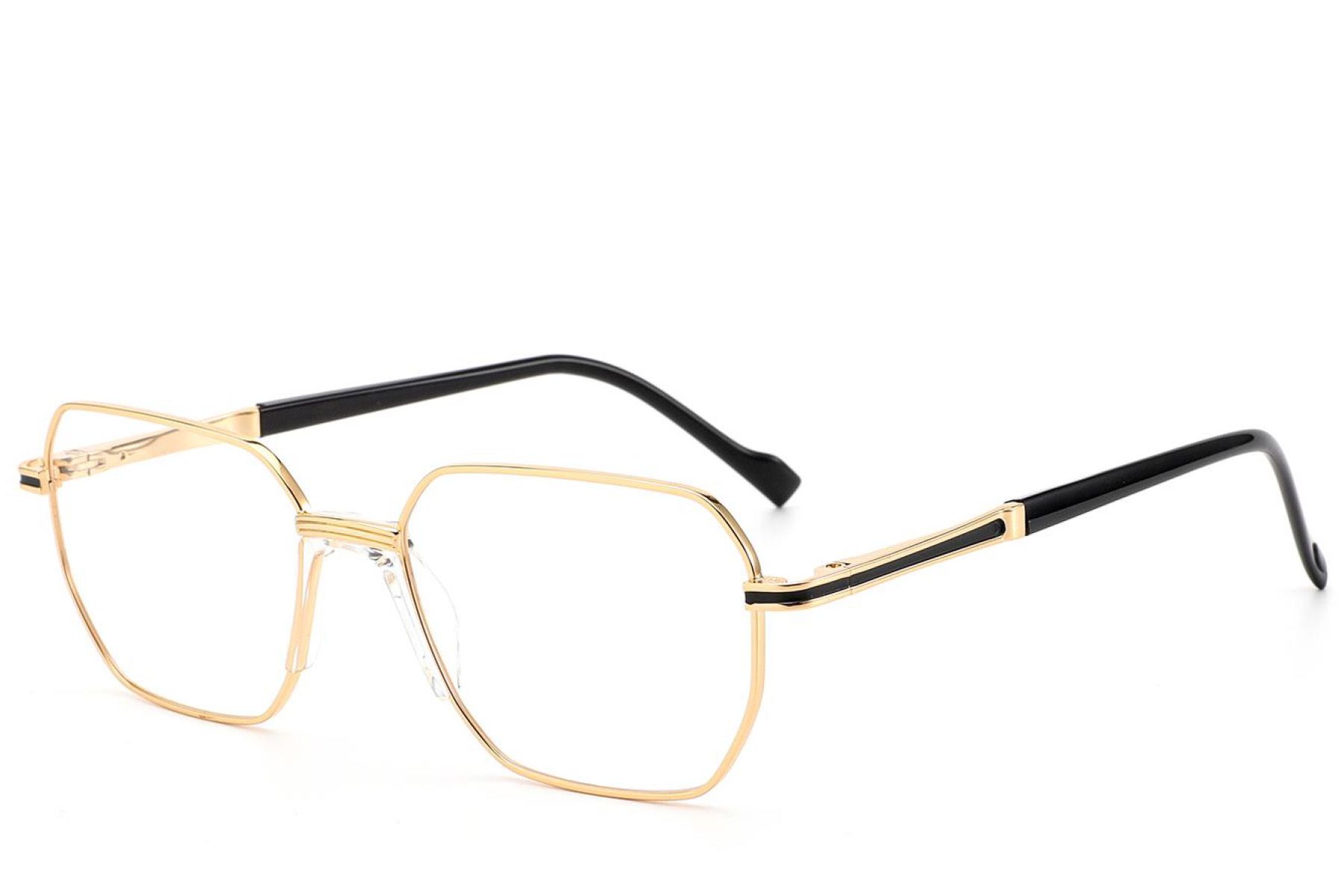 Geometrische goldene Metallbrille #BS2012-3033