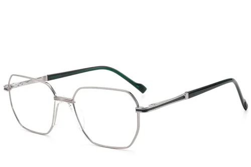 Lunettes géométriques en métal gris #BS2012-3034
