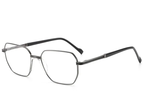 Lunettes géométriques en métal gris #BS2012-3037