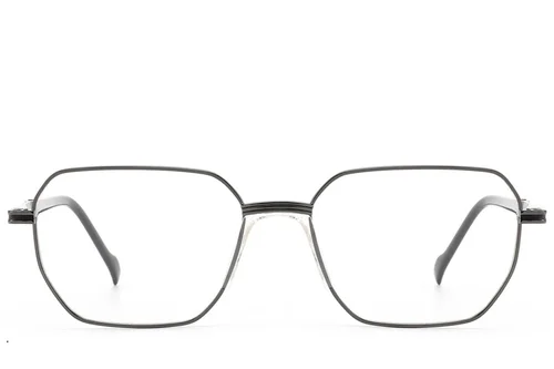 Lunettes géométriques en métal gris #BS2012-3037