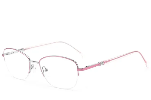 Lunettes semi-cerclées en métal rose #BS2012-3041
