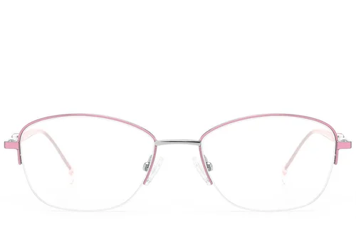 Lunettes semi-cerclées en métal rose #BS2012-3041