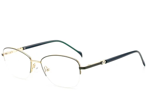 Lunettes semi-cerclées en métal vert #BS2012-3042