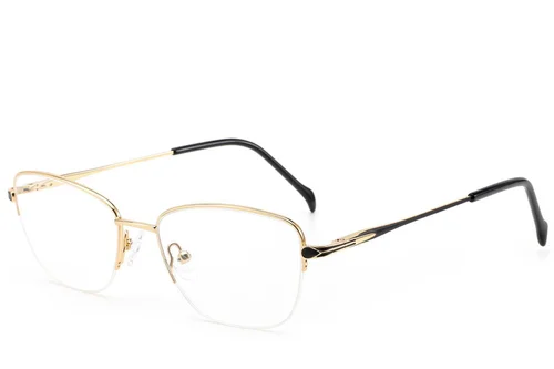 Lunettes semi-cerclées en métal doré #BS2012-3055